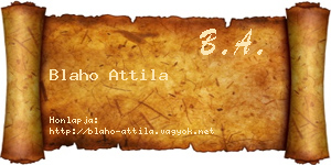 Blaho Attila névjegykártya